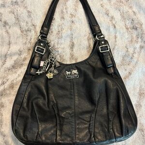 Coach Black Shoulder Bag with Silver Hardware